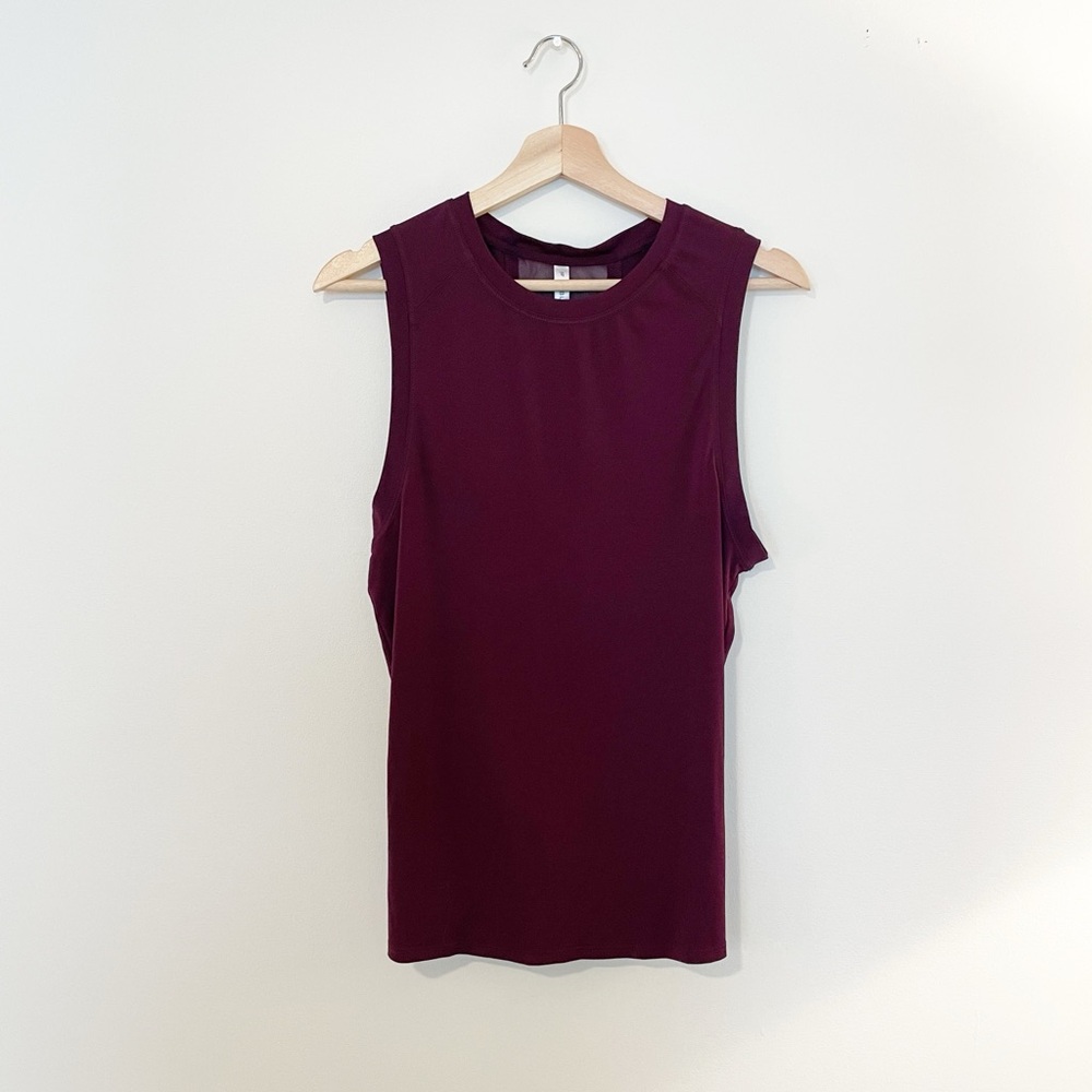 Fabletics “Monet” Burgundy Muscle Tie Back Tank